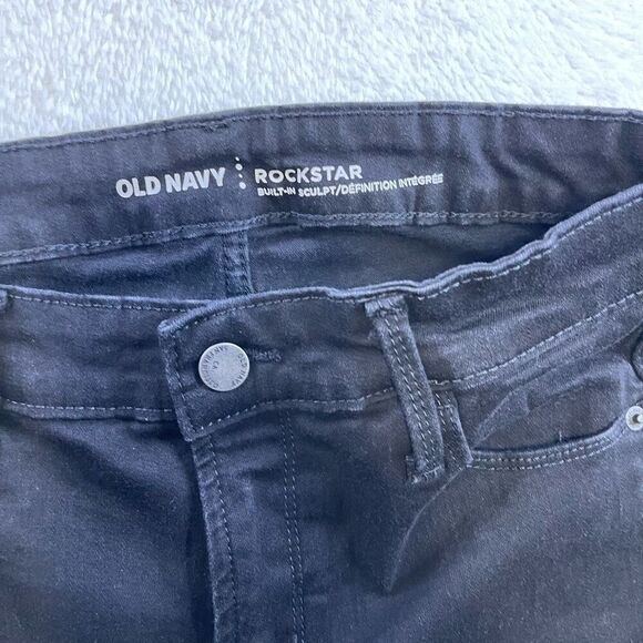 Old Navy Rockstar Super Skinny Mid Rise Black Stretch Denim Jeans Size 6 - Picture 3 of 11